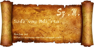 Szávay Márta névjegykártya